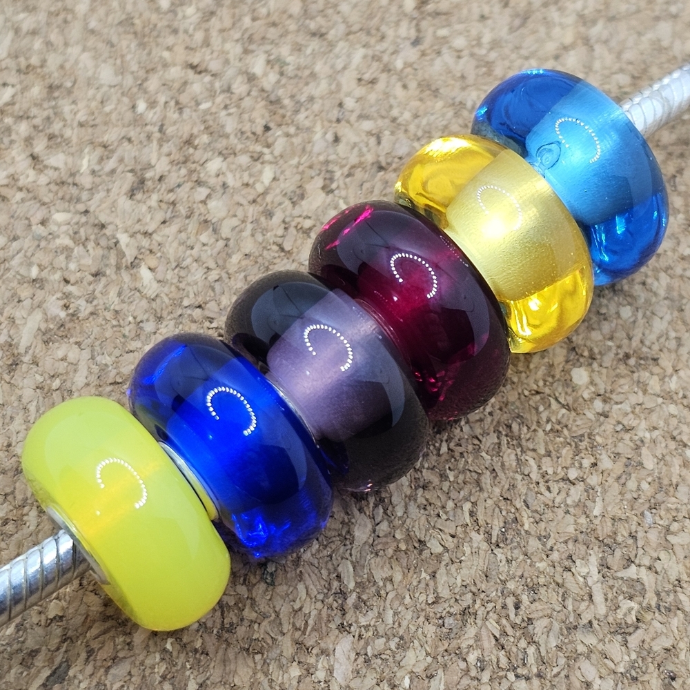 3/$25 🩷 GLASS LAMPWORK MURANO CHARM BEAD STERLING SILVER FOR PANDORA